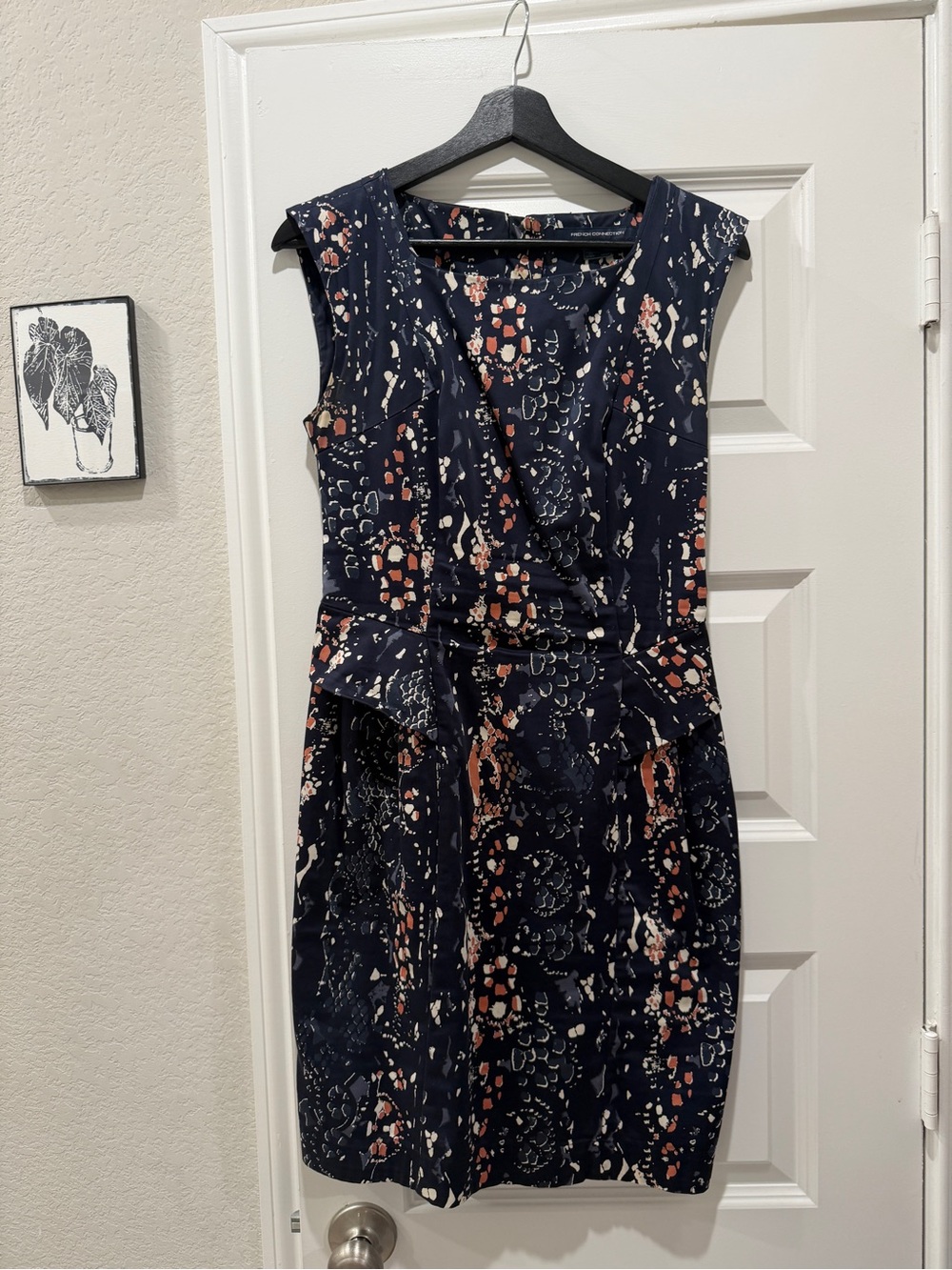French Connection Navy Sleeveless Floral-Print Mini Dress